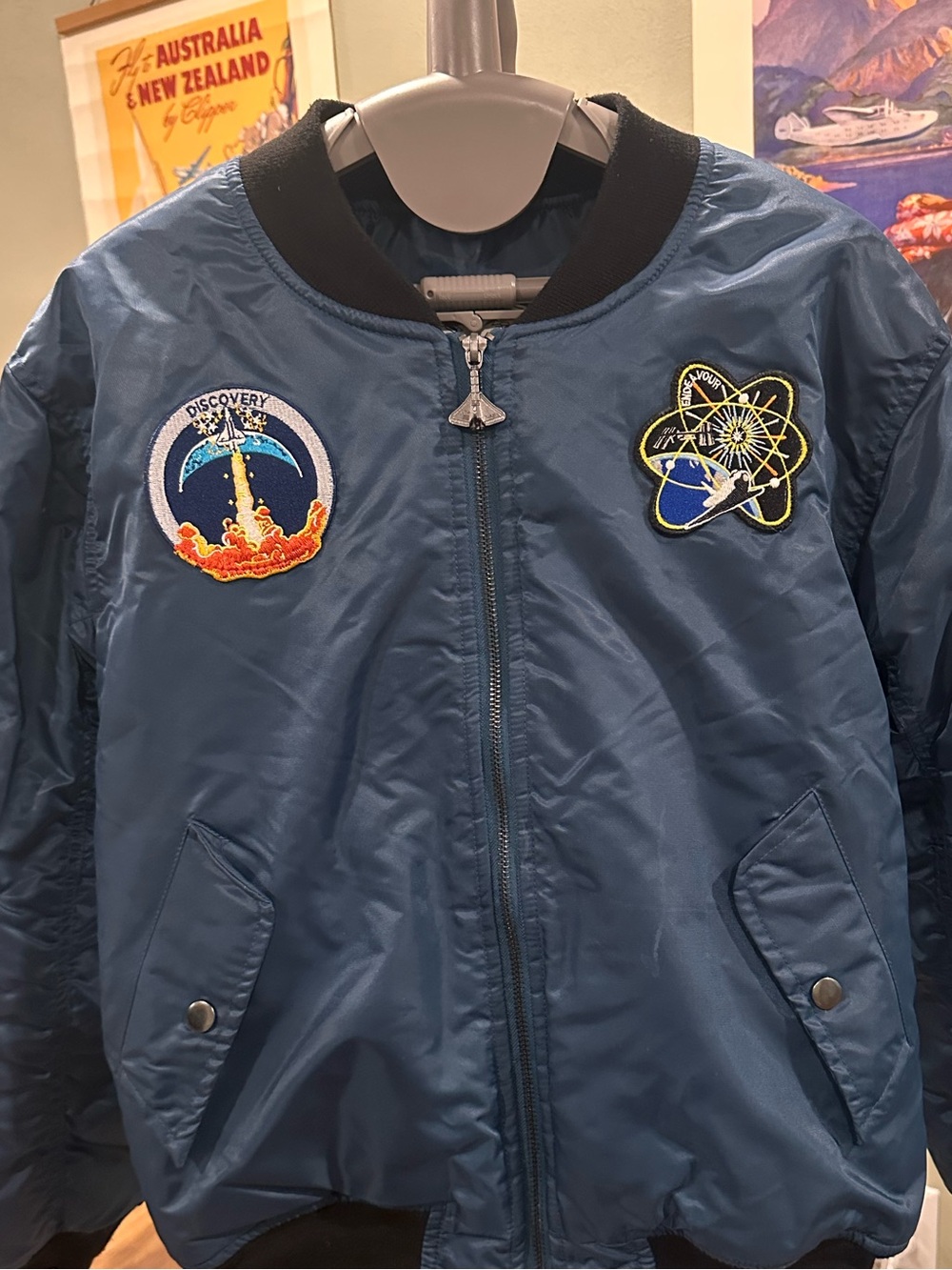 Navy Blue Aviator Jacket- Kids size 12/Size Large
